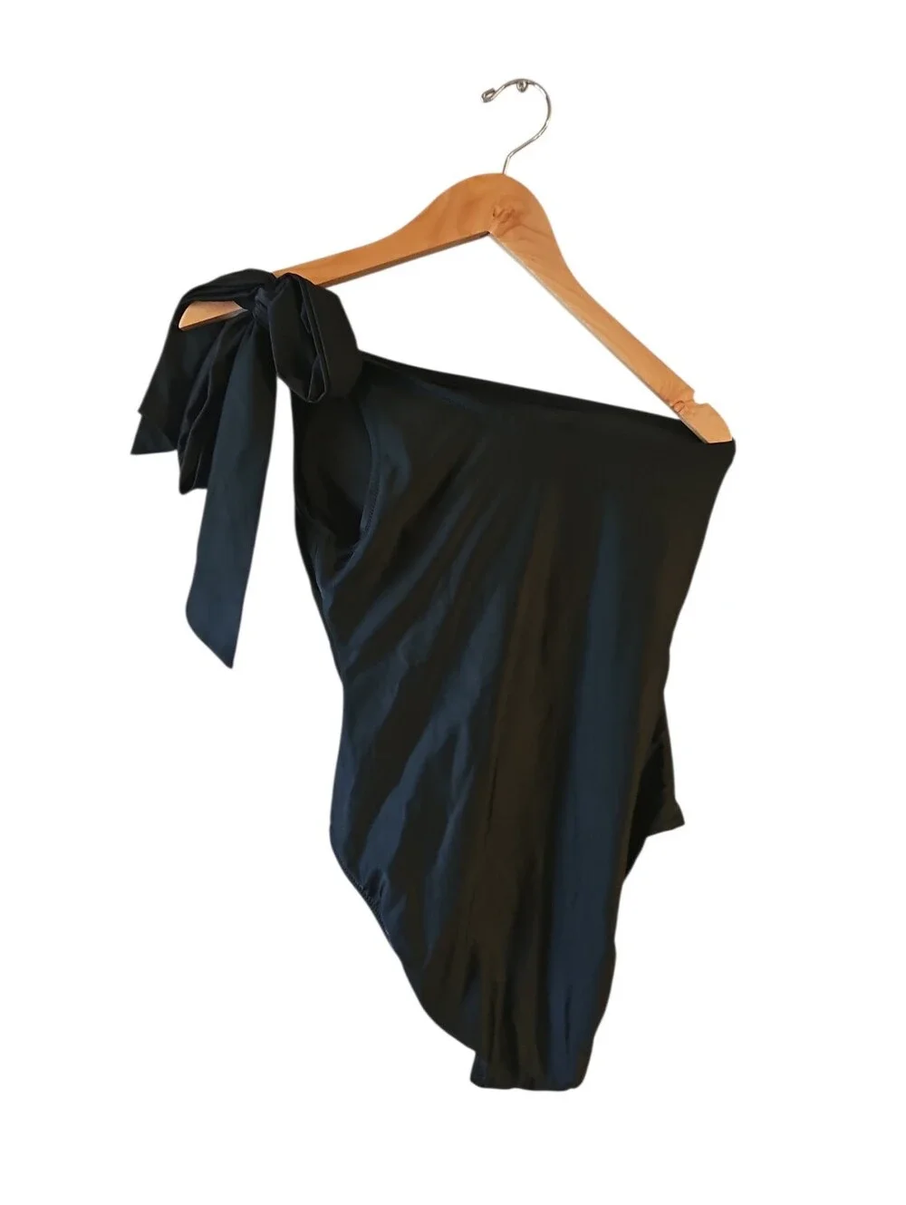 J. Crew Black One-Shoulder Black Women’s Swimsuit with Shoulder Tie Sz 6